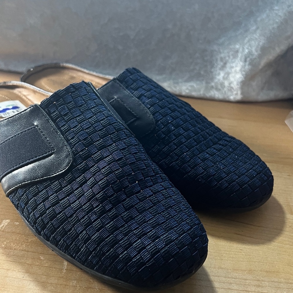 Black Woven Men's Slip-On Shoes
